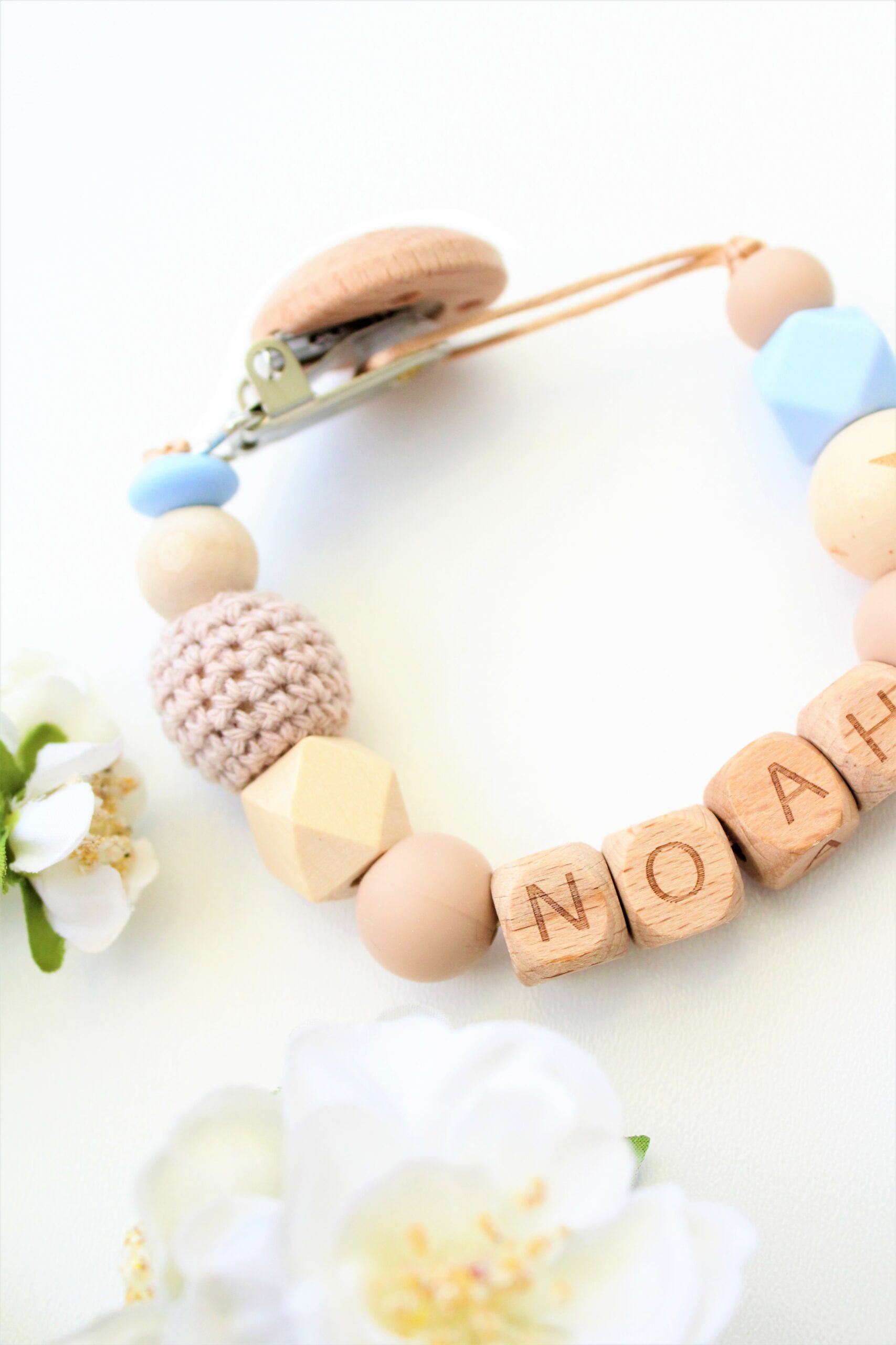 Lichtblauw Bruin Hout - Noah