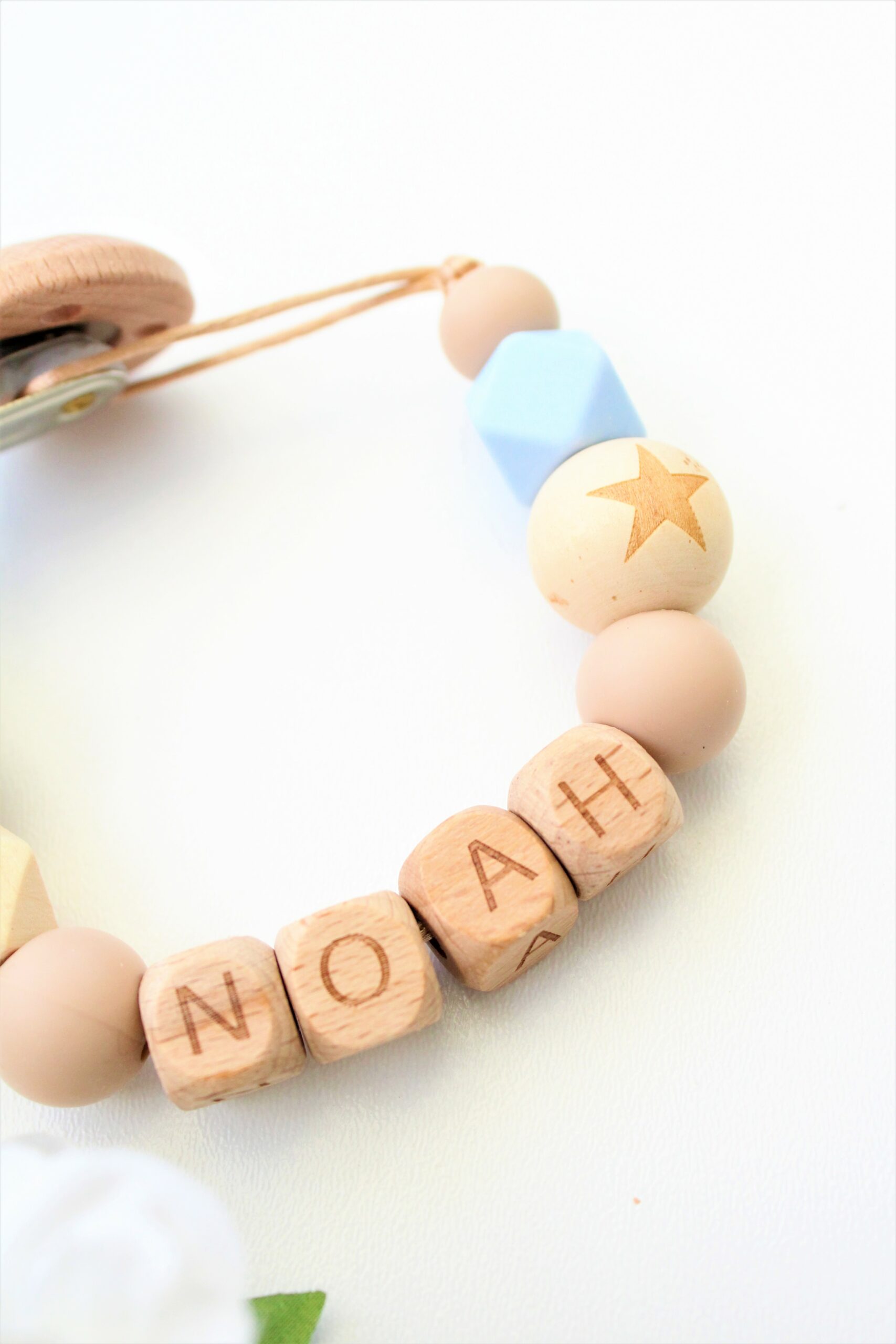 Lichtblauw Bruin Hout - Noah