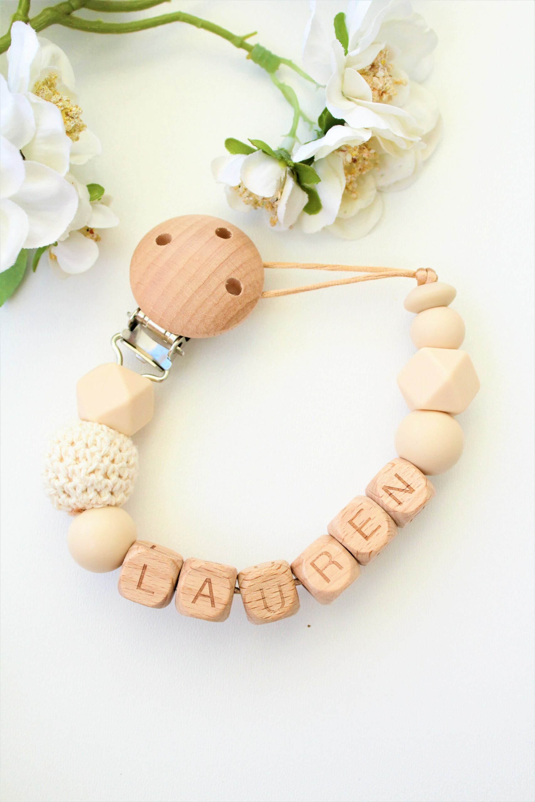 speenkoord met naam beige