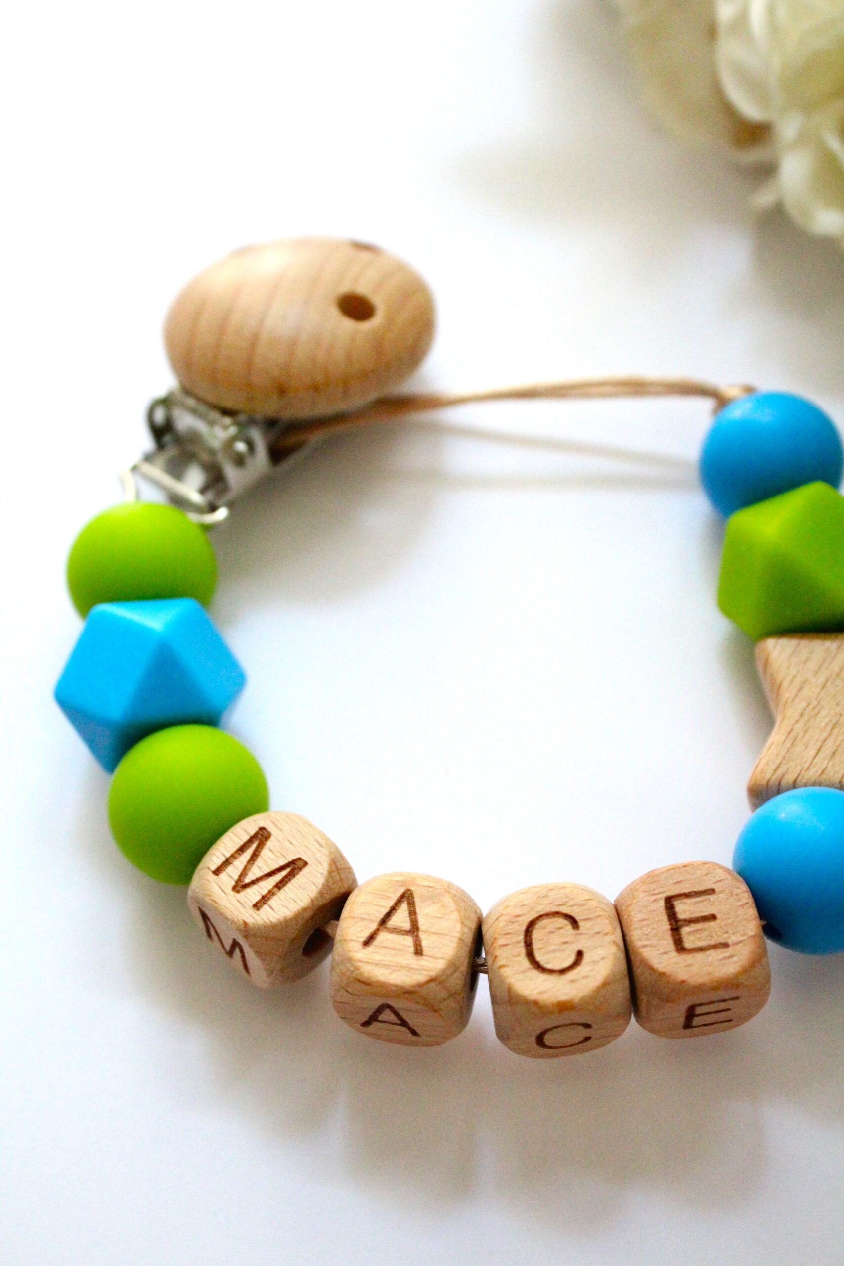 speenkoord met naam blauw groen ster