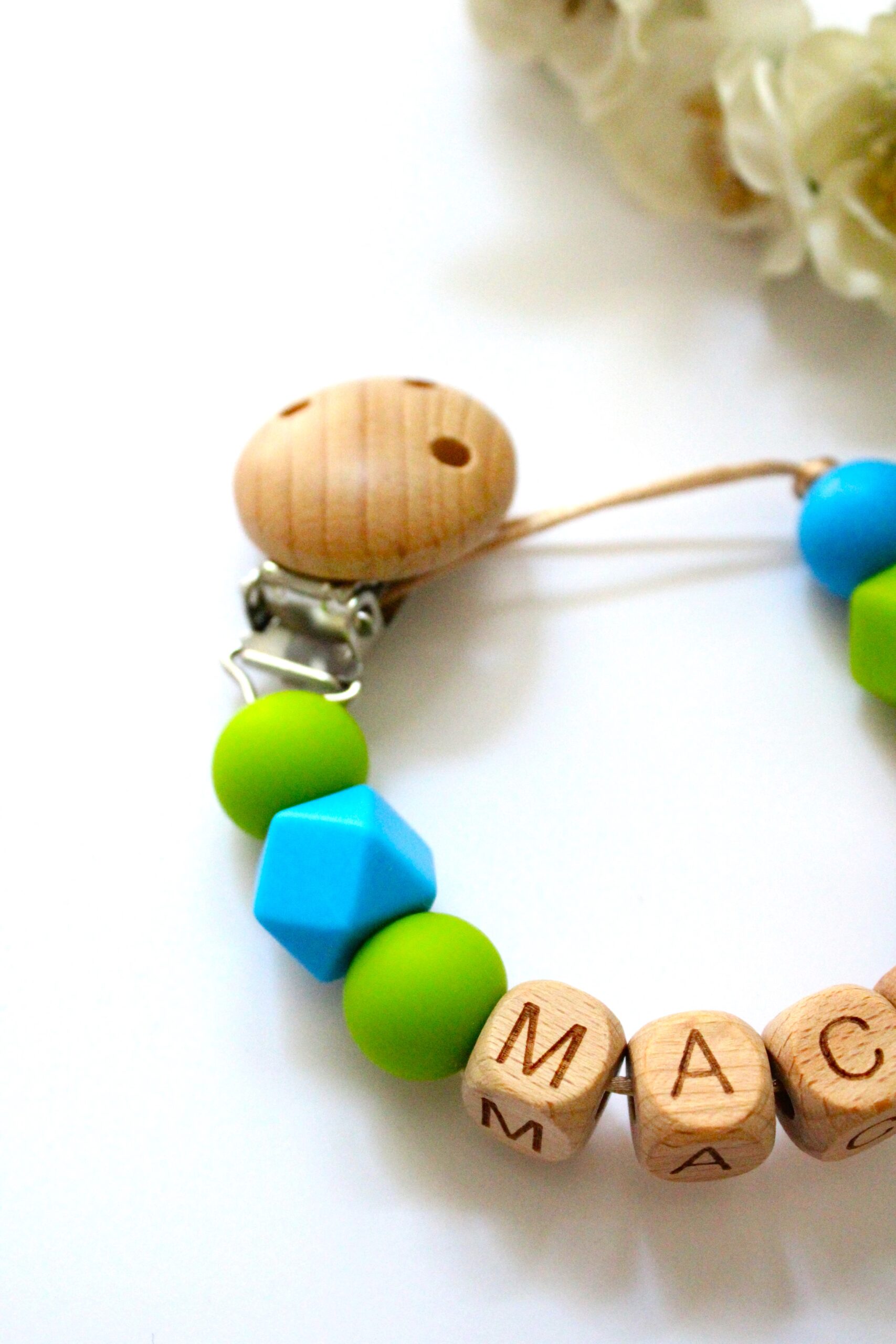 speenkoord met naam blauw groen ster