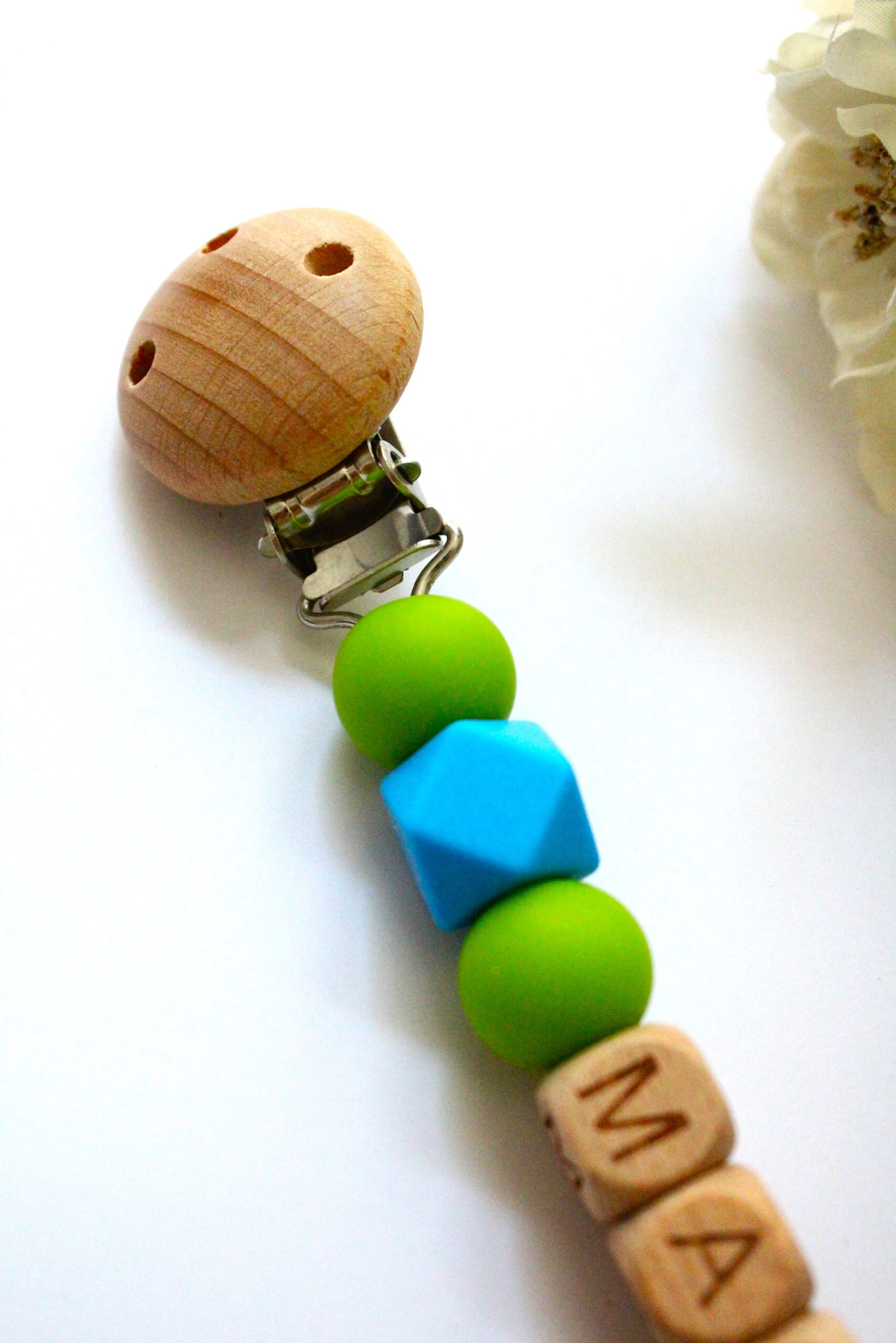 speenkoord met naam blauw groen ster