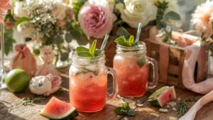 babyshower hapjes watermeloen limonade