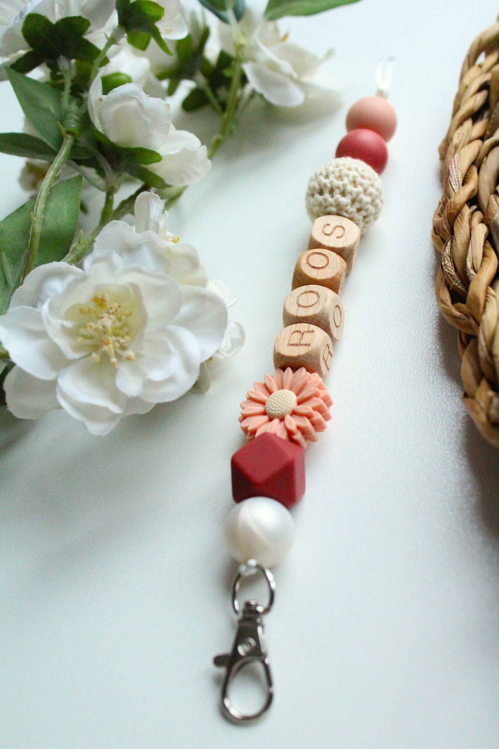 sleutelhanger roze zalm